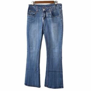 Dada Stone Wash Textured Mid Rise Boot Cut Jeans Size 12